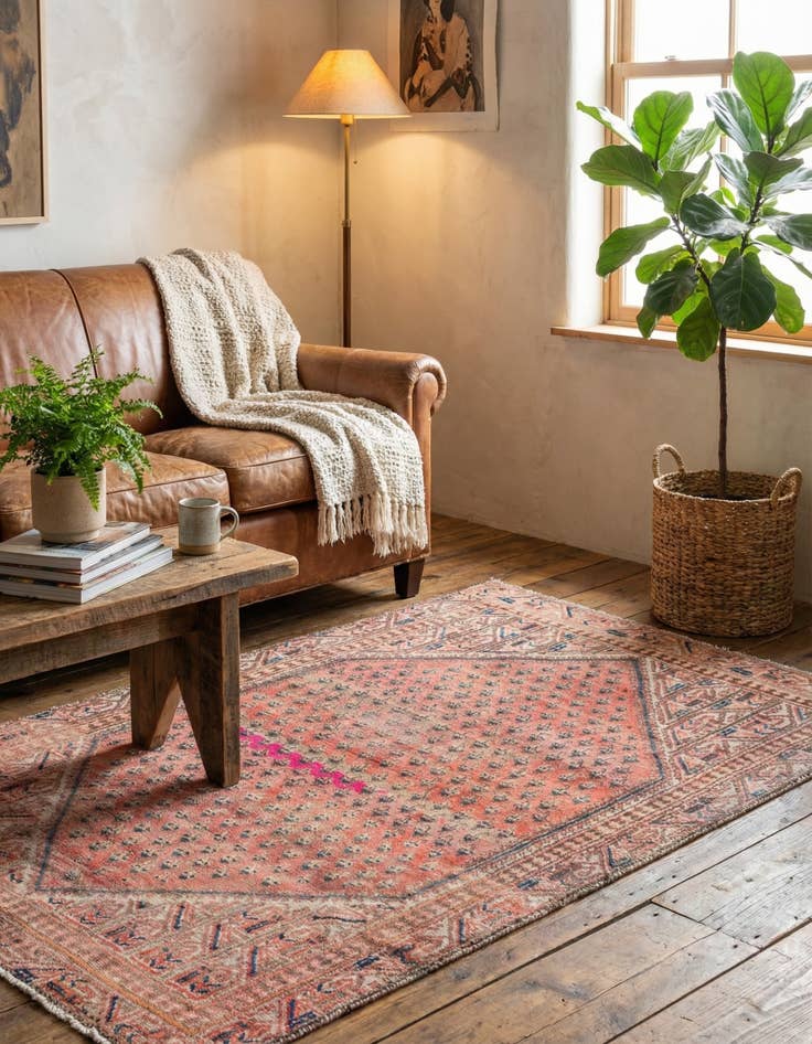 Detail image of  3' 10 x 6' 5  Hand Knotted Ultra Vintage Persian Wool Rug