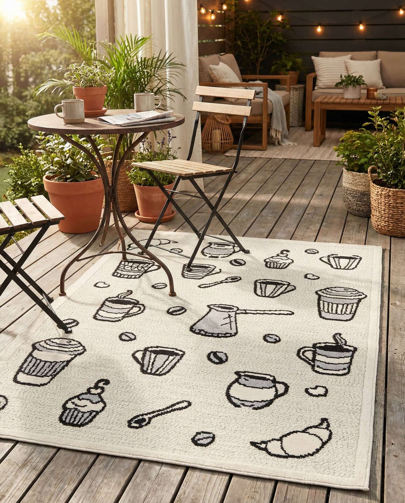 5' 3 x 7' 7 Easy-Clean Indoor / Outdoor Rug