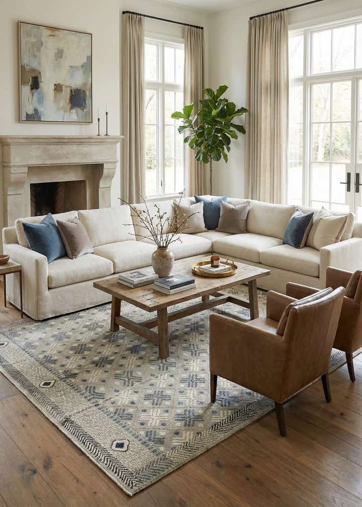 8' 10 x 12' 6 Hand Knotted Darya Wool Rug
