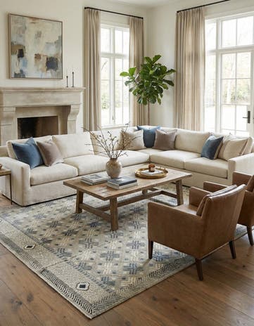 8' 10 x 12' 6 Hand Knotted Darya Wool Rug