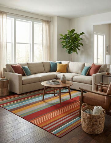 10' x 10' Easy-Clean Modern Indoor / Outdoor Square Rug