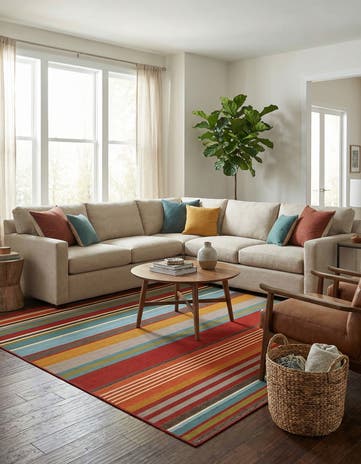 10' x 10' Easy-Clean Modern Indoor / Outdoor Square Rug