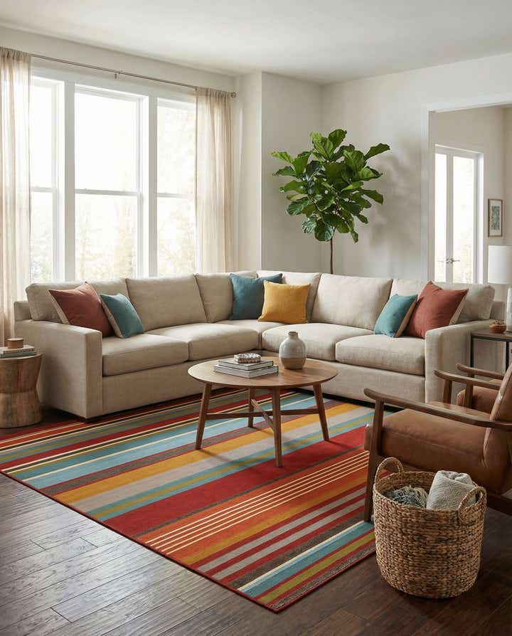 10' x 10' Easy-Clean Modern Indoor / Outdoor Square Rug
