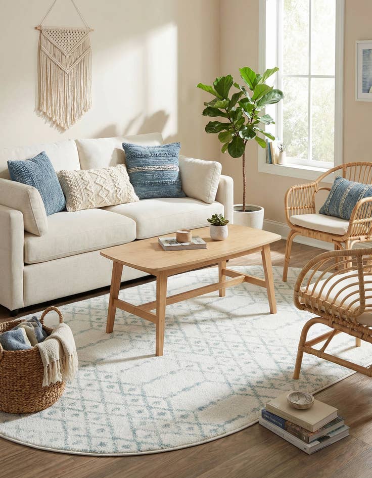 Detail image of  4' x 6' Paxon Trellis Oval Rug