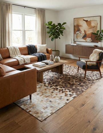 5' x 8' Cowhide Leather Rug