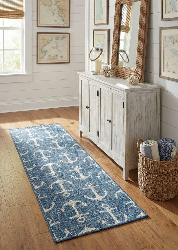 2' x 6' Easy-Clean Coastal Indoor / Outdoor Runner Rug