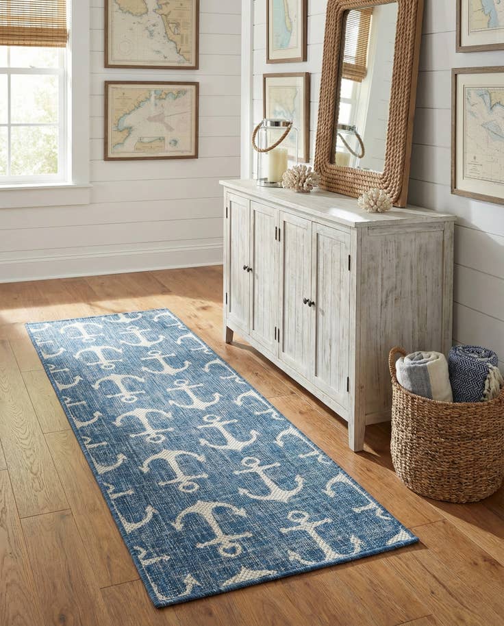 Detail image of 2' x 6' Easy-Clean Coastal Indoor / Outdoor Runner Rug