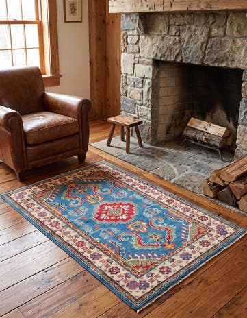 3' 3 x 4' 11 Hand Knotted Kazak Rug