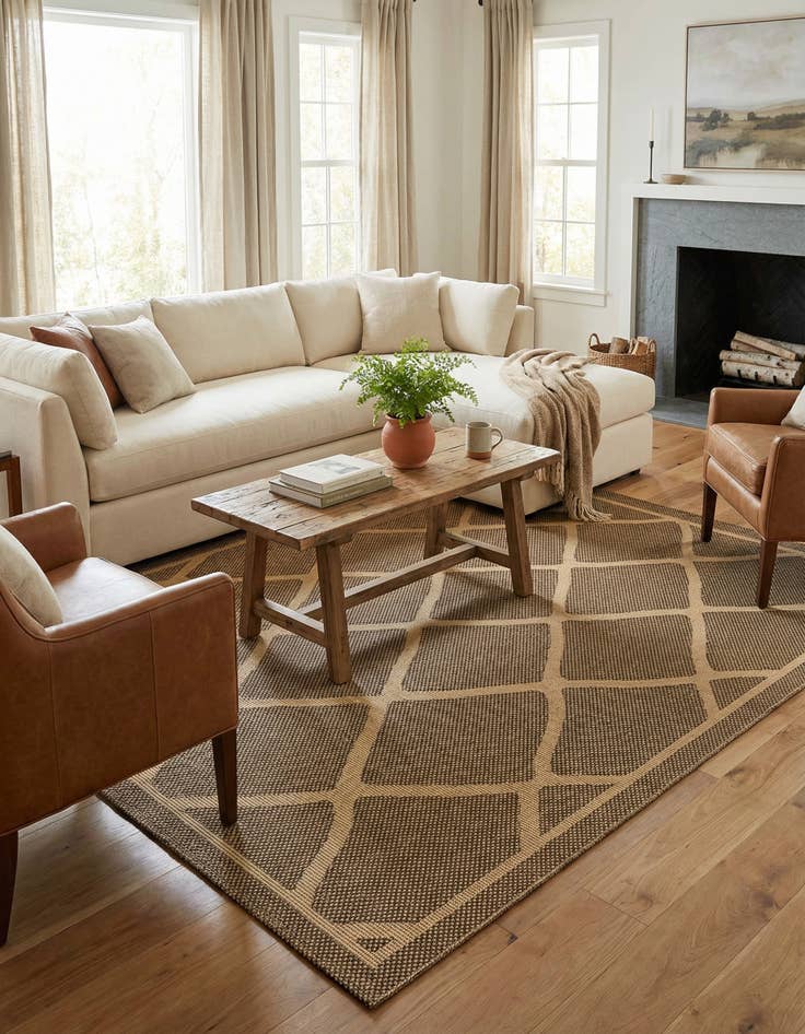 Detail image of 9' x 12'  Washable Trellis Indoor / Outdoor Rug