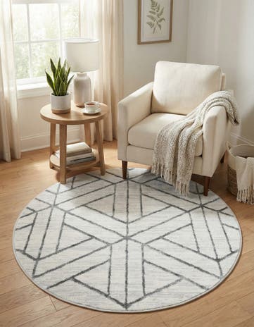 3' 3 x 3' 3 Lattice Trellis Round Rug