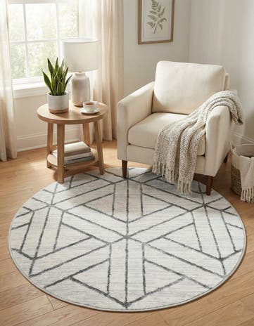 3' 3 x 3' 3 Lattice Trellis Round Rug