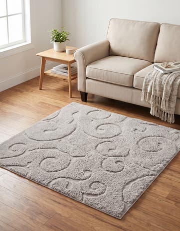 4' x 4' Botanical Shag Square Rug