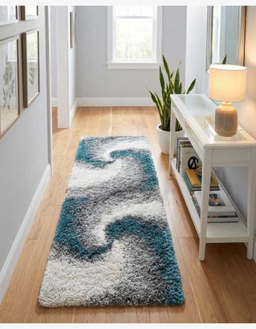 Turquoise Soft Touch Shag Runner Rug