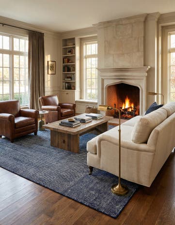 6' 1 x 9' Hand Woven Jill Zarin English Manor Farmhouse Wool Rug