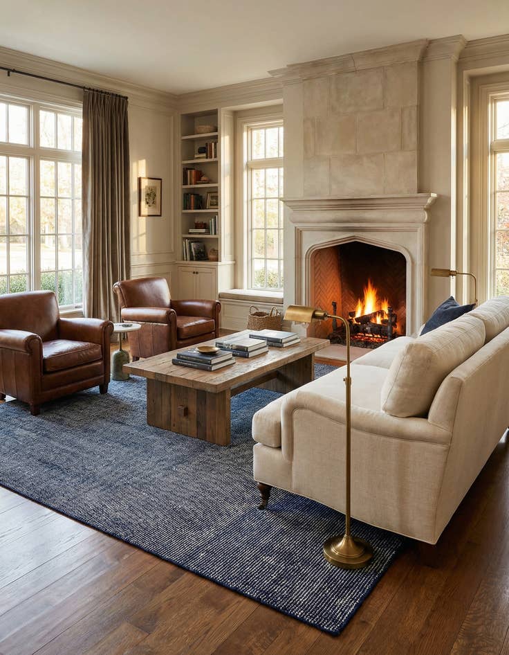 Detail image of 6' 1 x 9'  Hand Woven Jill Zarin English Manor Farmhouse Wool Rug