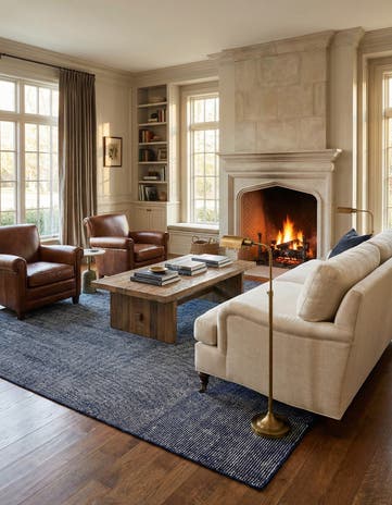 6' 1 x 9' Hand Woven Jill Zarin English Manor Farmhouse Wool Rug