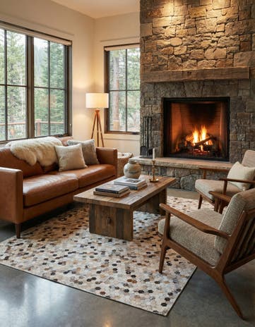 5' 4 x 7' 6 Cowhide Stocks Rug