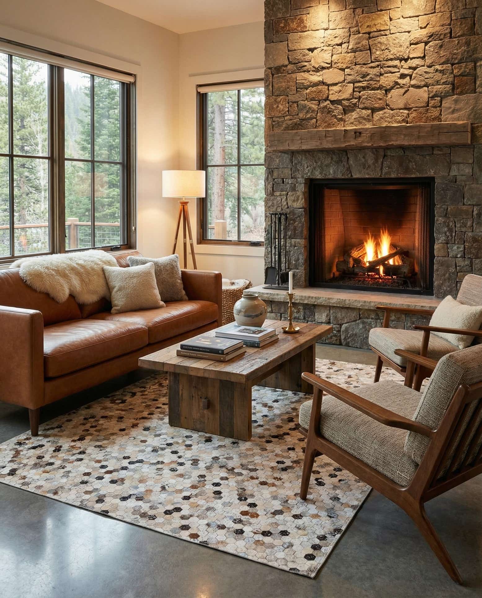 5' 4 x 7' 6 Cowhide Stocks Rug