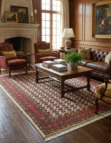 6' 8 x 9' Hand Knotted Hamedan Wool Rug