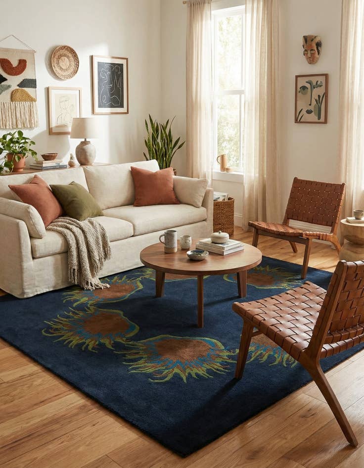 Detail image of 7' 7 x 7' 7 Luna Wool Square Rug