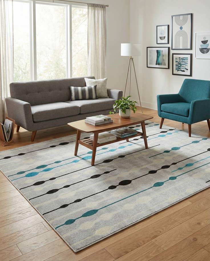 Detail image of 7' x 10' Easy-Clean Modern Indoor / Outdoor Rug