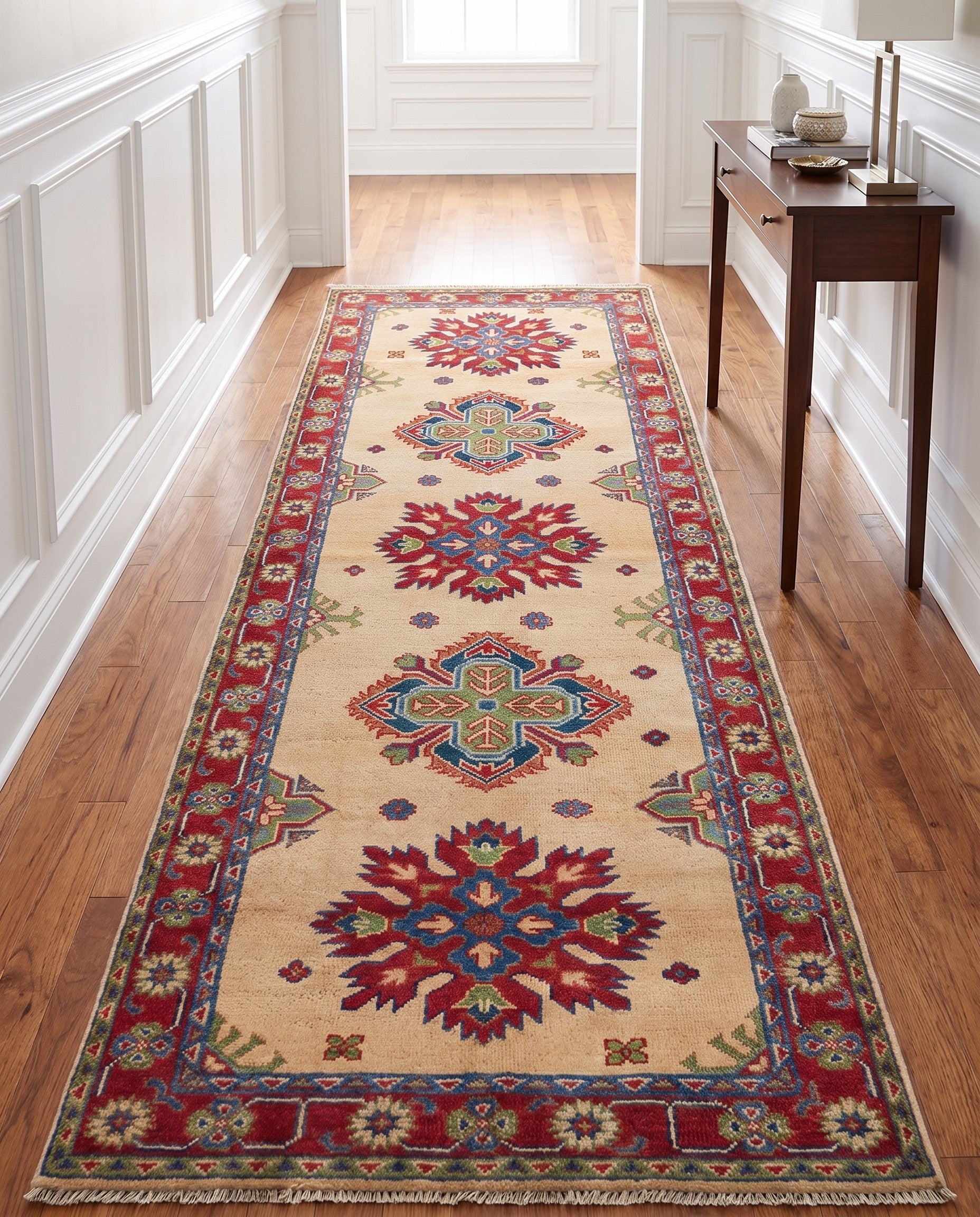 2' 11 x 8' 5 Hand Knotted Kazak Runner Rug