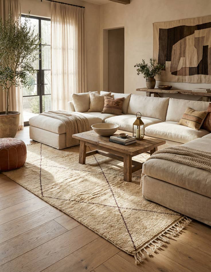 Detail image of  6' 6 x 9' 6 Berber Rug