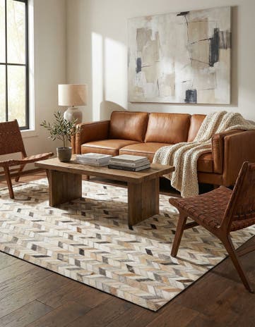 4' x 6' 1 Cowhide Stocks Rug