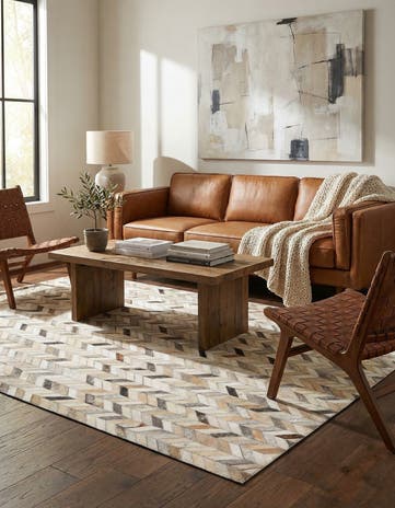 4' x 6' 1 Cowhide Stocks Rug