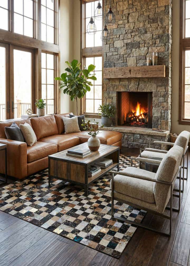 7' 11 x 9' 11 Cowhide - Patchwork Rug