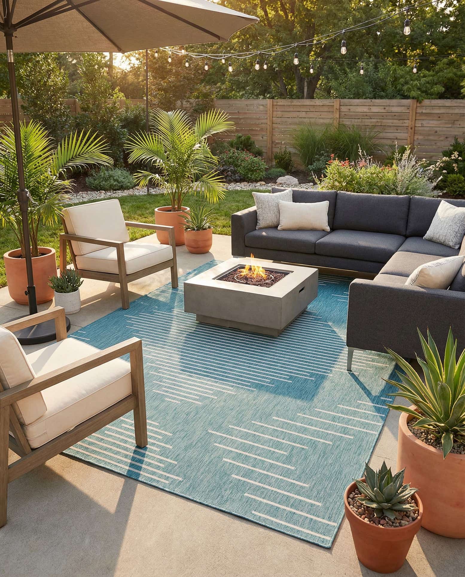 7' 10 x 10' Easy-Clean Modern Indoor / Outdoor Rug