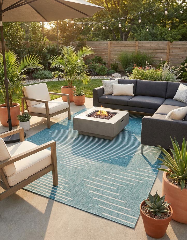 7' 10 x 10' Easy-Clean Modern Indoor / Outdoor...