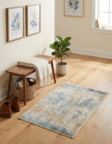 Blue Ivory Deepa Rug