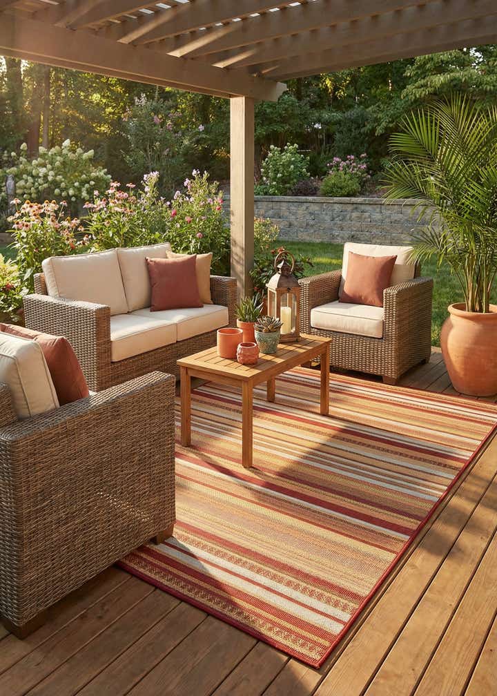 7' 10 x 7' 10 Easy-Clean Baja Indoor / Outdoor Square Rug