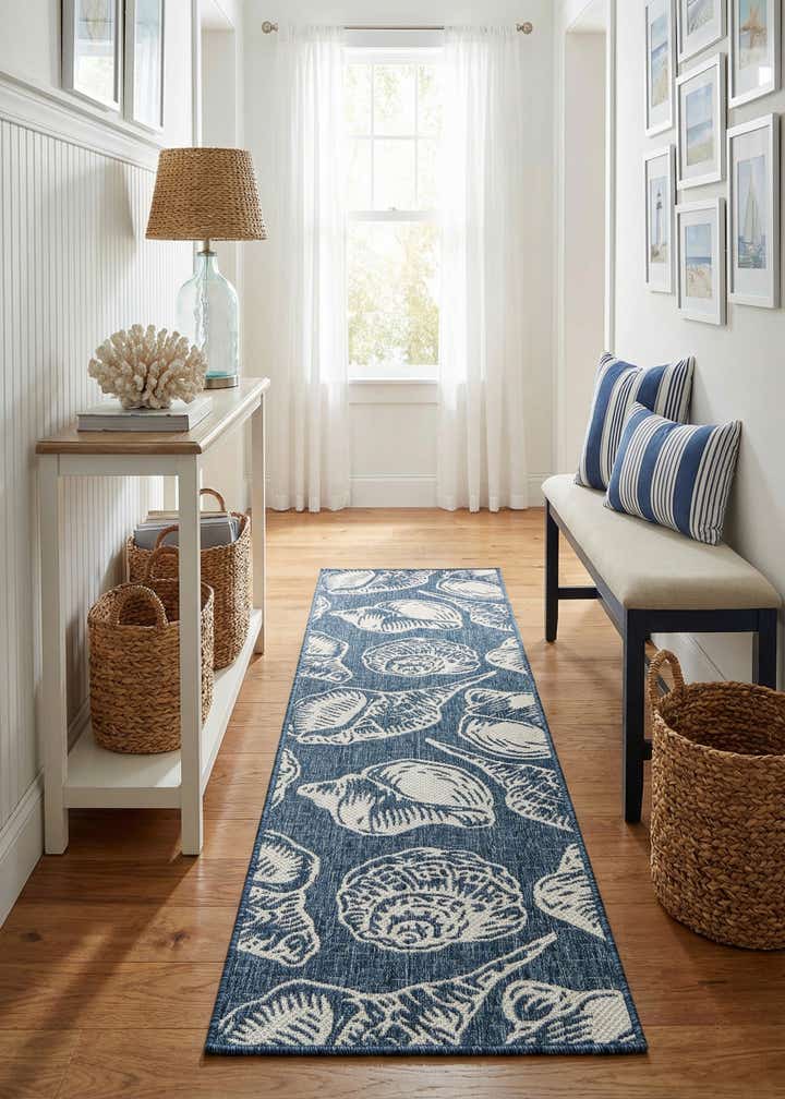 2' x 8' Easy-Clean Coastal Indoor / Outdoor Runner Rug