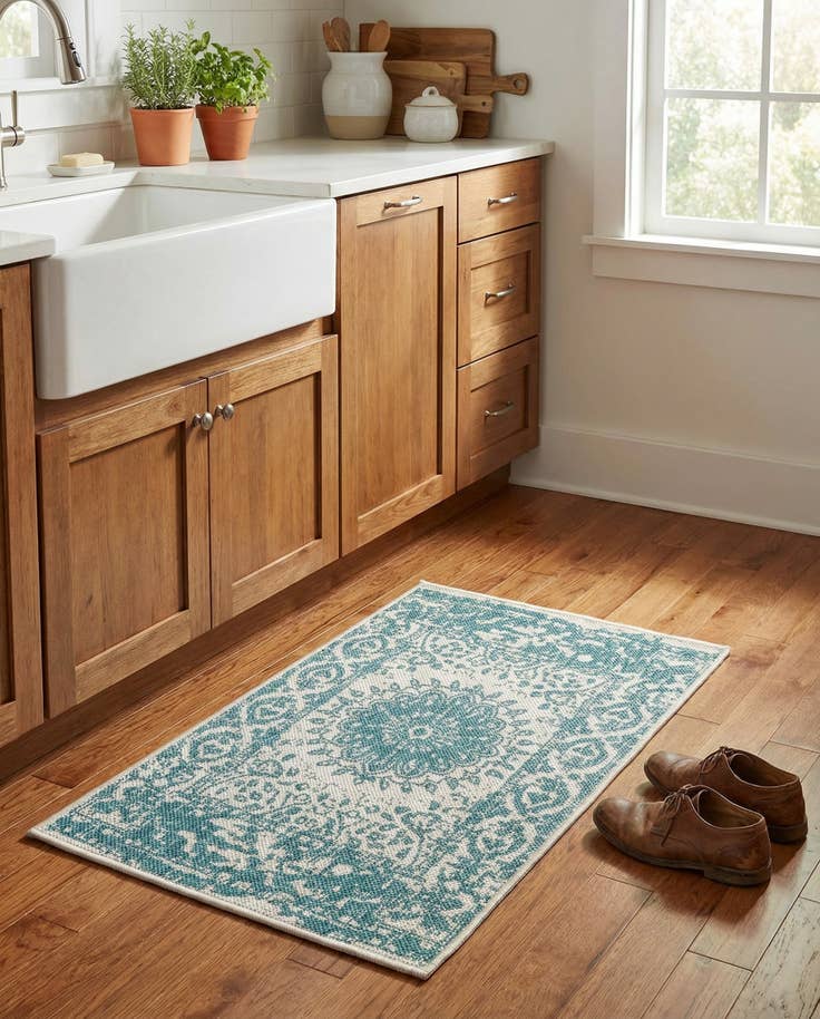Detail image of 2' x 3' Easy-Clean Traditional Indoor / Outdoor Rug