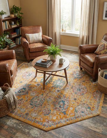 Yellow Lola Octagon Rug