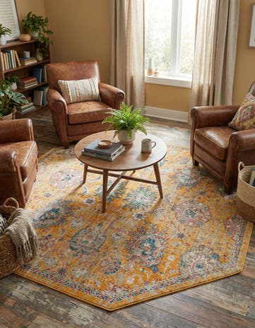 Yellow Lola Octagon Rug