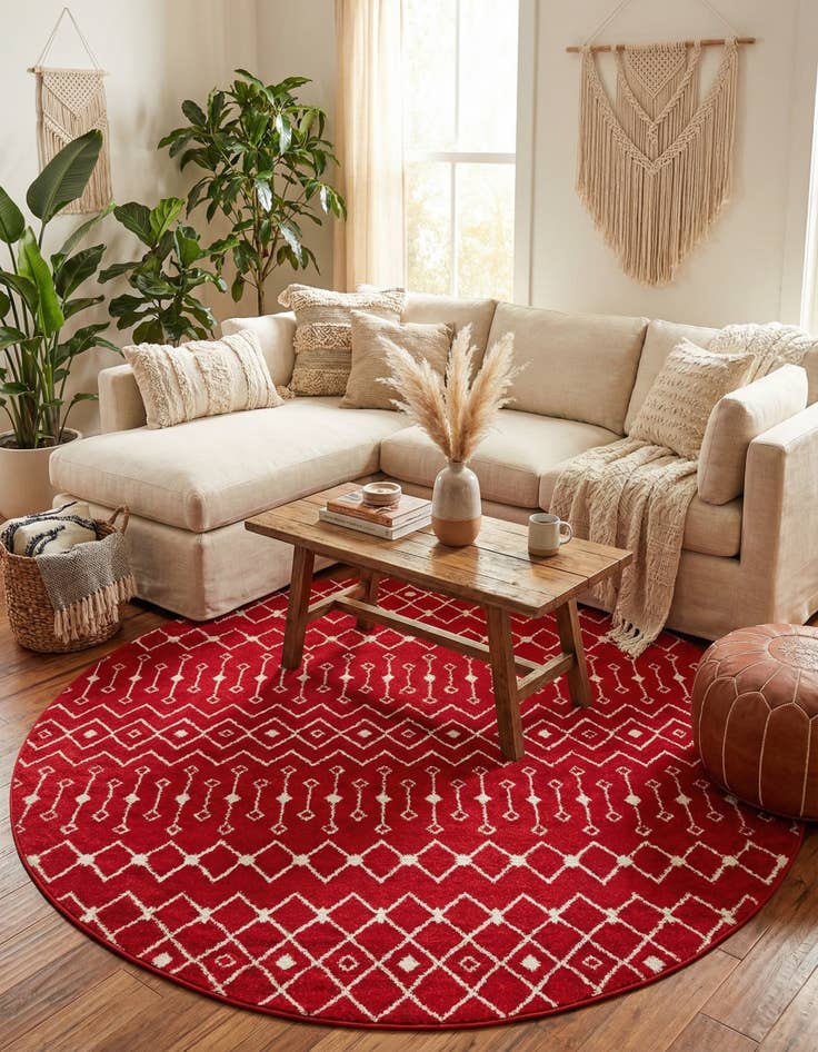 Detail image of  10' x 10' Moroccan Trellis Round Rug