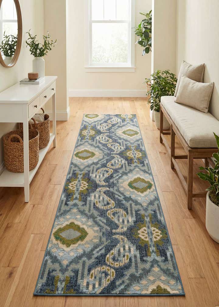2' 7 x 9' Easy-Clean Modern Indoor / Outdoor Runner Rug