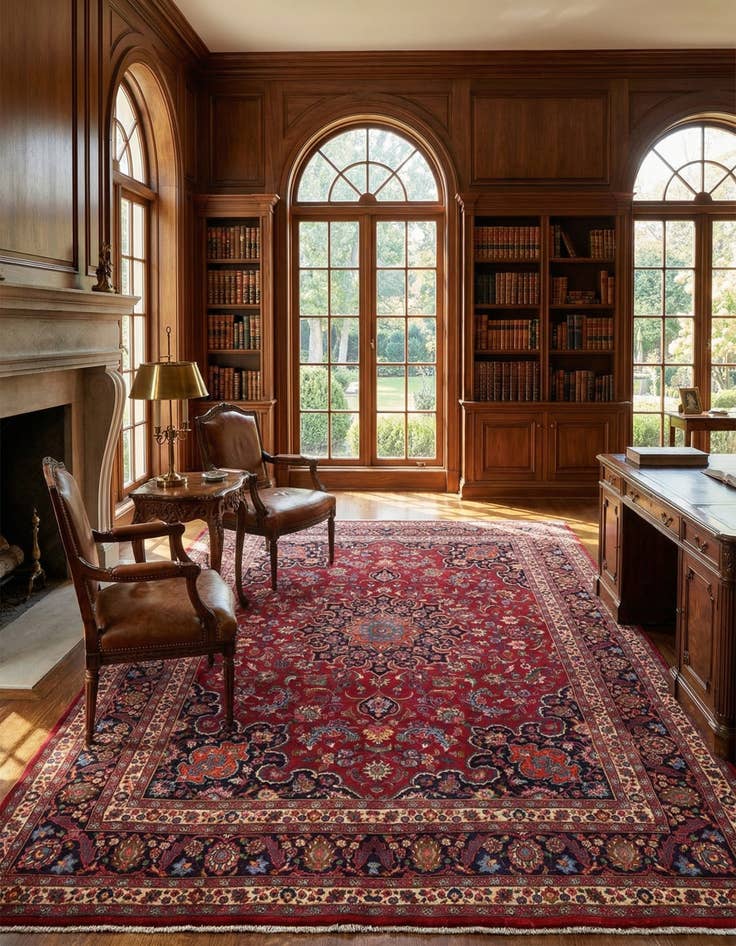 Detail image of  10' 2 x 13' 1 Mashad Wool Rug