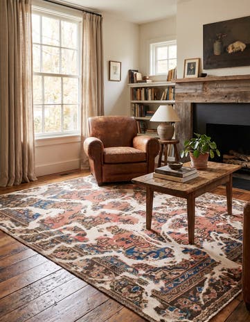 4' 6 x 6' 4 Hand Knotted Ultra Vintage Persian Wool Rug