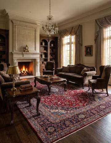 9' 7 x 13' 2 Hand Knotted Kashan Persian Wool Rug