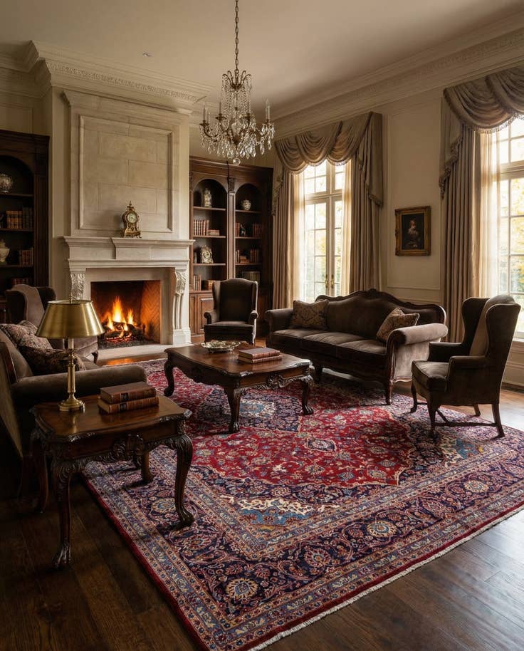 Detail image of 9' 7 x 13' 2 Hand Knotted Kashan Persian Wool Rug