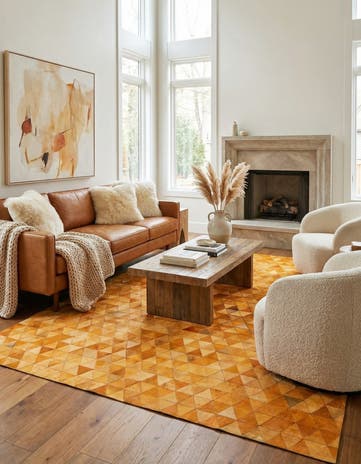 7' 11 x 9' 11 Cowhide Stocks Rug
