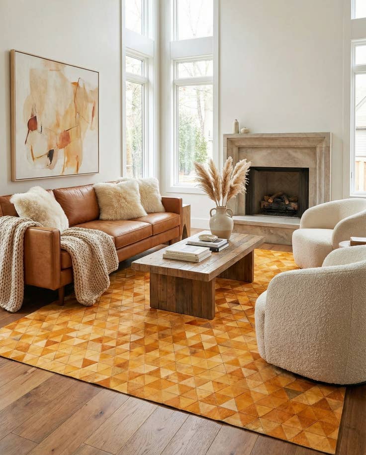 Detail image of 7' 11 x 9' 11 Cowhide Stocks Rug