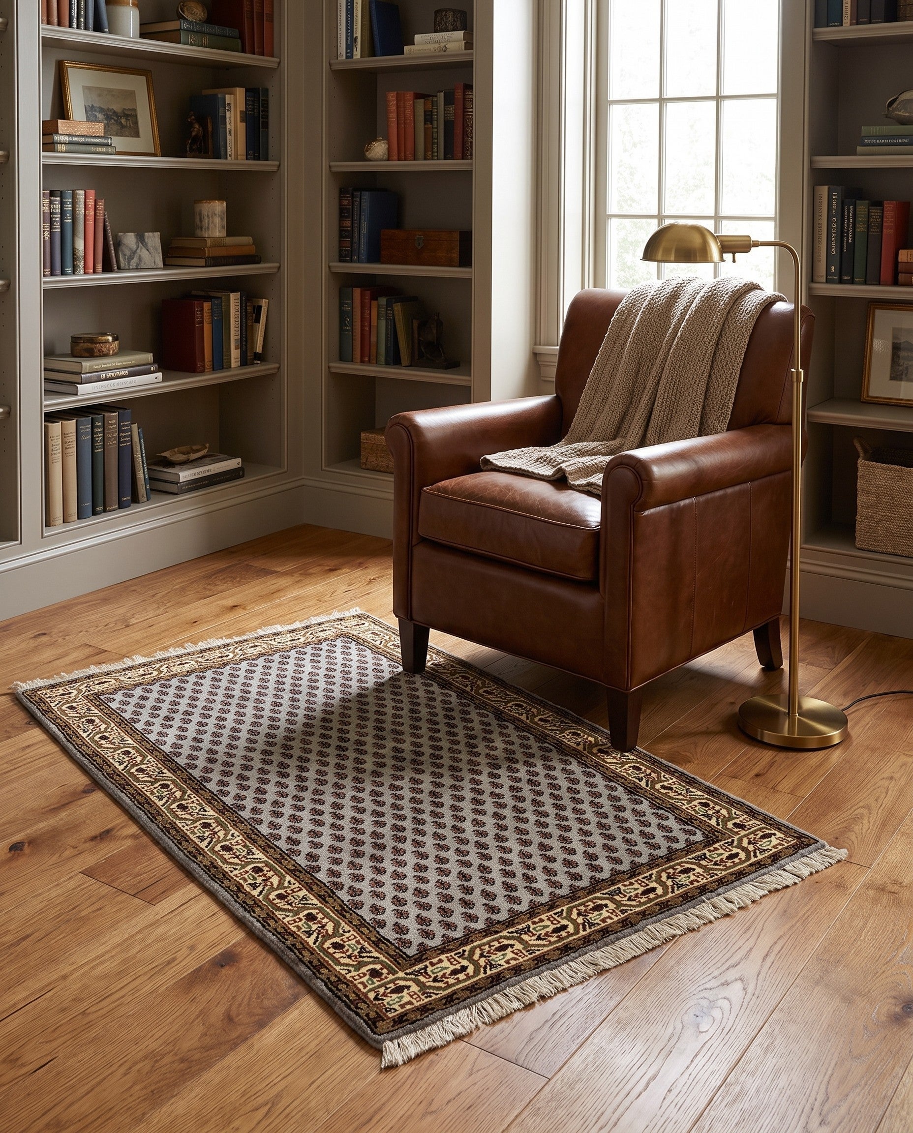 3' x 5' 4 Hand Knotted Mir Wool Rug