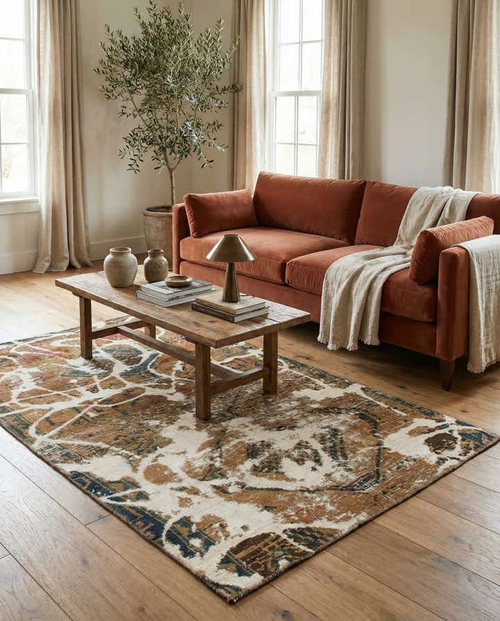 3' 5 x 5' 7 Hand Knotted Ultra Vintage Persian Wool Rug