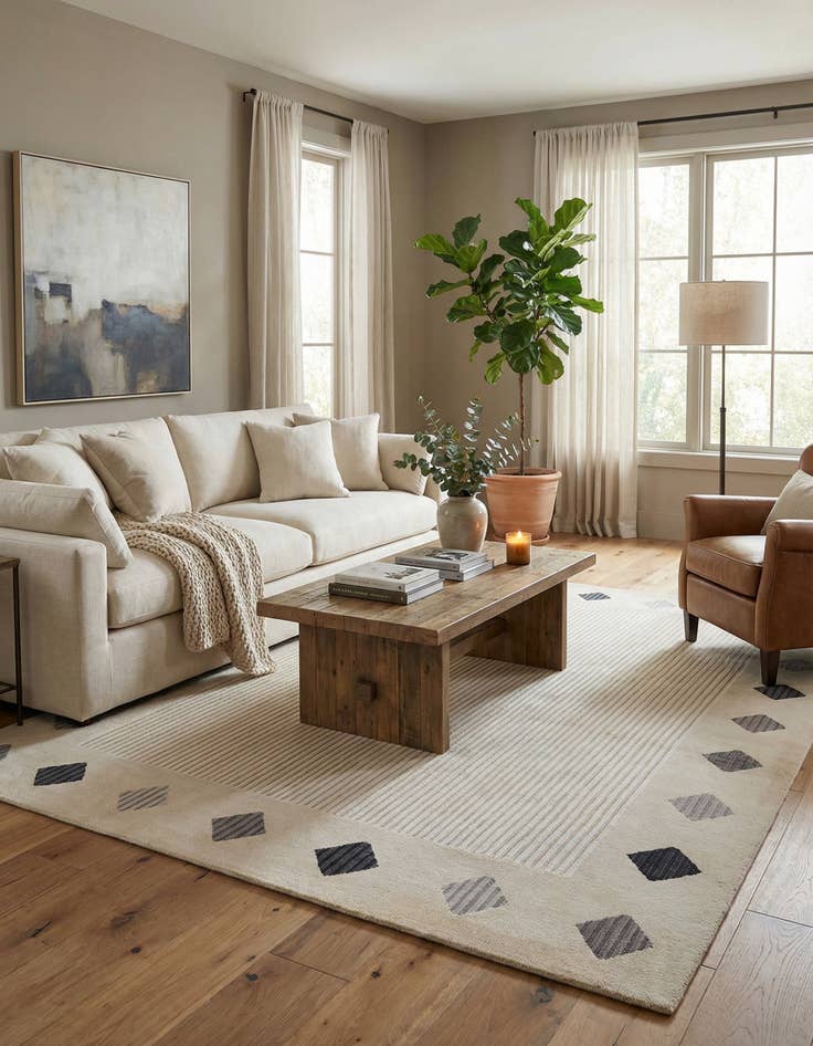 Detail image of  5' 9 x 7' 11  Hand Knotted Darya Wool Rug