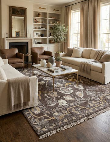 10' 4 x 13' 6 Hand Knotted Oushak Wool Rug